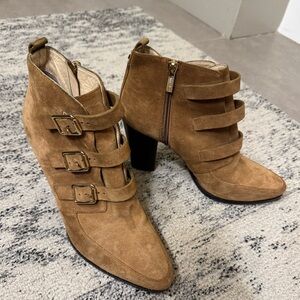 Jimmy Choo Brown Suede Heeled Booties